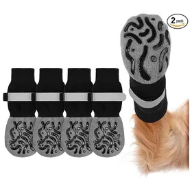 Meilleurs prix pour Chaussettes Antidérapantes pour Chien et Chat 2 Paires Protège-Pattes Réglables Double Face Taille L
