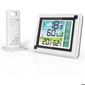 Comparer les prix de Thermomètre et hygromètre numérique sans filPlage de température -40 °C à 70 °CPlage dhumidité 20 % à 95 %Émetteur étanche IPX4