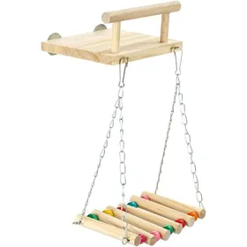 Comparer les prix de Perchoirs pour oiseauxplate-forme en bois pour perroquetsupports dexercice avec balançoire en boisgrande roue à mâcher(style C)