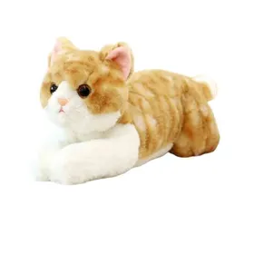Comparer les prix de Peluche lestée chat réaliste couché coton doux faux chaton câlin pour maison/bureau/hôtel Label