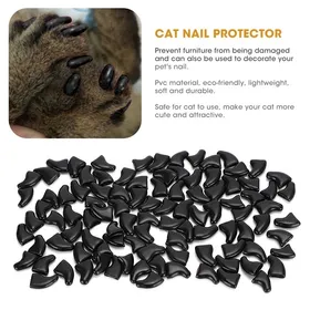 Comparer les prix de SURENHAP Couverture dongle 100PCS Couvre-Ongles Doux de Chat Couverture Protectrice de animalerie promenade Glace à blanc M Noir L
