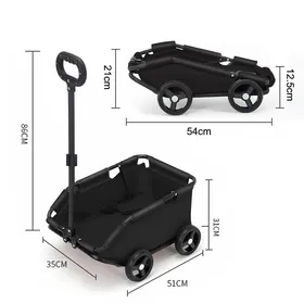 Comparer les prix de Poussette pour animaux chariot pour chats et chiens portable et pliable stabilité à quatre roues noir.