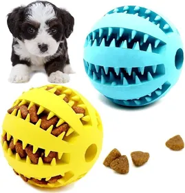 Comparer les prix de Balle pour chien - HANDEIU - Lot de 2 - 5 cm - Caoutchouc naturel - Réservoir à friandises