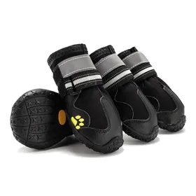 Comparer les prix de Bottes imperméables pour chien - ULISEM - Bandes réfléchissantes - Semelle antidérapante - Lot de 4 - Taille 4