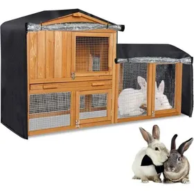 Meilleurs prix pour Housse de cage à lapin imperméable - PZCC - 122x50x105 cm - Double couche - Imperméable - Résistant aux UV