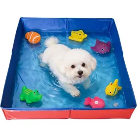 Comparer les prix de Piscine Pour Chien Et Chat-Avec 6 Jouets À Poissons-50X50X10Cm-Pliable-En Pvc-Pour Petits ChiensChatsAnimaux Domestiques-R[IN99]