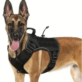 Meilleurs prix pour Harnais Chien tactique XJYDNCG Anti-tractionImperméablepour Chiens de Moyenne et Grande Taille - S - Noir