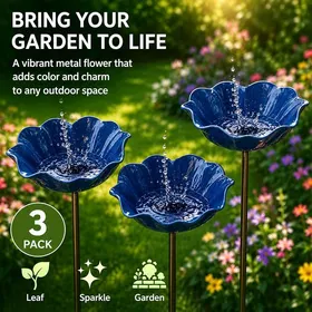 Meilleurs prix pour Lot de 3 Bains dOiseaux Extérieur Jaune Foncé Vasque Jardin sur Pied Abreuvoir et Mangeoire Oiseaux Décor Jardin