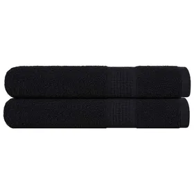 Meilleurs prix pour vidaXL Serviettes 2 pcs noir 100x200 cm 360 g/m² 100% coton serviette de plage serviette dinvité grande serviette de 136962