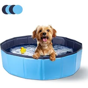 Meilleurs prix pour Piscine pour Chien Rigide Bassin Baignoire Pliable pour Petit et Grande Chien Chat 80 20cm S Bleu