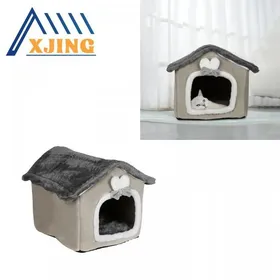 Meilleurs prix pour XJING maison pour chat confortable et chaude - niche pour chat lavable - 42*34*38cm - marron