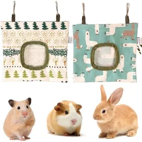 Meilleurs prix pour Lot de 2 sacs à foin pour lapin mangeoire lapin petit animal pour lapin/chinchilla