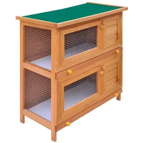Comparer les prix de Clapier dextérieur avec 2 Etages Bois Brun 90x45x90 cm Cage à Lapins Multiples Utilisations Maison Lapin Enclos