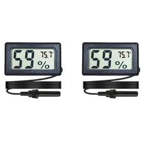 Meilleurs prix pour Lot de 2 mini hygromètres numériques avec sonde, écran LCD, température et humidité, pour incubateur, terrarium, cave à cigares,