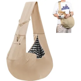 Comparer les prix de Sac de Transport pour Chien Khaki Imperméable Porté Ventral ou Épaule Capacité Max 10 kg Pour Petits Animaux et Voyages