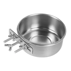 Meilleurs prix pour Gamelle Oiseau Inox 1 Pièce Inox 12cm Crochet Fixation Anti Renversement Mangeoire Eau et Nourriture Volaille Lumiryn