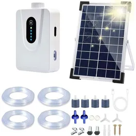 Meilleurs prix pour Pompe à air solaire - PZCC - 6 W - Batterie 6000 mAh - Chargement USB - Chargement solaire - Débit 25 l/min - IP65