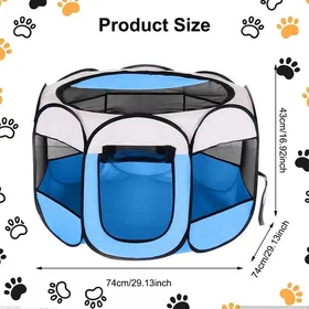 Comparer les prix de Tente pour animaux - Pliable - Caisse de mise bas pour chats et chiens-Transparente-Cage octogonale-Enclos pour chiots-74*74*43cm