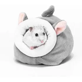 Meilleurs prix pour Hamster Petit Nid de Coton Hiver Sommeil Nid Maison Coton Nid De Lapin dhiver Chaud Nid de Couchage en Coton Gris
