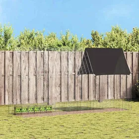 Meilleurs prix pour Argent Cage pour lapins - enclos dextérieur - Argenté 400x100x210 cm Acier galvanisé A2084