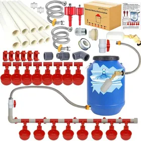 Comparer les prix de Ensemble complet tuyaux alimentation automatique poules tétine tasse eau PVC trois voies distributeur deau pour volaille