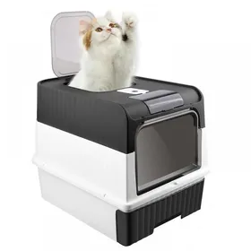 Meilleurs prix pour Bac à litière pour chat - pp plastique - avec 1 paquet de déodorant bac à litière pour tiroir - avec pelle à litière - noir