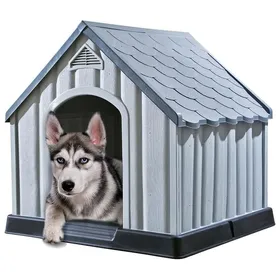 Comparer les prix de (Gris)Niche pour chiengrande maison de chiens Gris 92x87x91 cm Plastique 51545