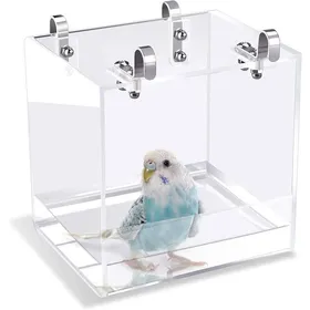 Meilleurs prix pour Bain oiseaux suspendu cube carré 16x16x16cm baignoire boîte bol cage canaris alouettes perroquets Label