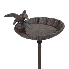 Comparer les prix de Abreuvoir à Oiseaux sur Pied en Fonte 100 cm résistant Gel et Pluie Style Classique et Baroque Brun MANGEOIRE