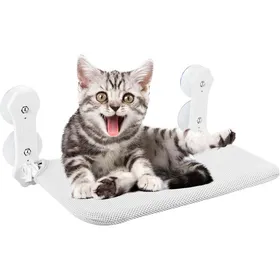 Meilleurs prix pour Cadre de fenêtre pour chat 45X30Cm Hamac pliable avec coussin amovible Peut supporter en toute sécurité 15 kg Siège