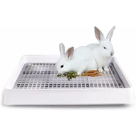 Meilleurs prix pour Bac litière lapin surdimensionné avec grille cage chat large 57x46x78 cm Label