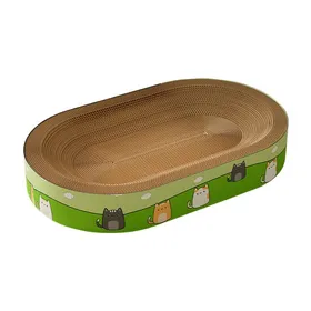 Comparer les prix de Griffoir pour chat 50x36x10cm grand nichoir pour chat griffer et se reposer 2-en-1 carton ondulé haute densité résistant l’usure