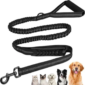 Comparer les prix de Laisse élastique Chien de 1.1 à 1.7 m  Laisse Anti Traction pour Gros Chien  Double poignée rembourrée  Corde Chien
