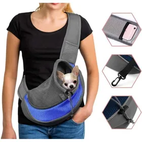 Comparer les prix de Sac de transport pour petits animaux - PZCC - Bandoulière réglable - Pochette en filet respirant