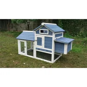 Comparer les prix de Poulailler - Poulailler Direct - Faverolles - Bois traité - 2 poules - Gris - 150cm x 70cm x 93cm