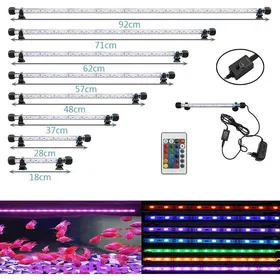 Comparer les prix de LED Éclairage Aquarium Lampe Tube Étanche Lighting Plongée A Economie Denergie Fish Tank Décoration RGB Couleur (1.8 * 28cmRGB)