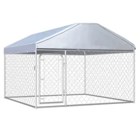 Comparer les prix de SALE 2026 Parc pour chien Argent - Chenil extérieur avec toit pour chiens 200x200x135cm PRO376621178