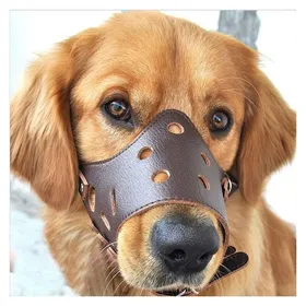 Comparer les prix de Muselière en cuir pour chien anti-aboiement adaptée aux chiens de grande petite et moyenne tailleXL (35— 60kg)