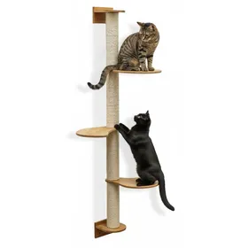 Comparer les prix de 175 cm Arbre à Chat Mural avec 3 Plateaus - Poteau à Griffer - Griffoir en Sisal