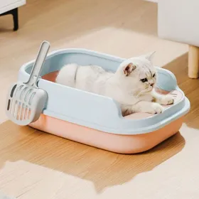 Comparer les prix de Bac à litière pour chat - MHY® - 52x36x16 cm - Semi-ouvert - Anti-éclaboussure - Avec rebord - Avec pelle