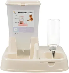 Meilleurs prix pour Distributeur Croquettes Automatiques de Nourriture et d'eau pour Chat/Chien, Croquette pour Chiens Distributeur Eau (Blanc)