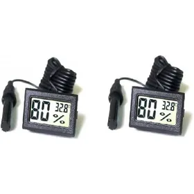 Meilleurs prix pour 2Pcs LCD Tuner Numérique Intégré Thermomètre Hygromètre avec Sonde Externe pour Couveuse Aquarium Volaille Reptile Noir