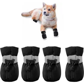 Meilleurs prix pour Bottes pour chien - Bottes antidérapantes pour chien-Bottes avec protège-pattes-Bottes à semelle souple - Bandes réfléchissantes