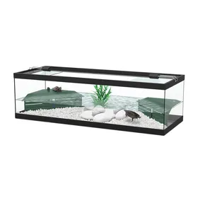 Meilleurs prix pour Aquarium pour tortues d'eau - Aquatlantis - Tortum - Noir - 104x40x30cm - Filtre