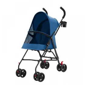 Meilleurs prix pour Poussette pour Chien Pliable - Avec Porte-gobelet - Housse en Maille Respirante Anti-insectes - 45x55x97 cm - Bleu - LVHCMFOHM
