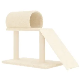 Comparer les prix de （SOLDES SEPT)Arbres à chat - Mobilier pour chat avec tunnel et échelle crème 555 cm &1296001