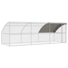 Comparer les prix de Cage à poules extérieure - vidaXL - Argenté - 600x200x200 cm - Acier et PE - Résistant à la rouille