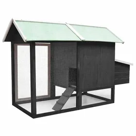 Meilleurs prix pour Gris Abri poules/animaux - SARAZYJ - Poulailler Gris 170x81x110cm Bois de pin massif et sapin Hot57426885