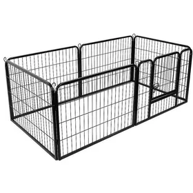 Comparer les prix de RUII - Parc Enclos pour Chiens Clture en Mtal Hauteur 60cm 6 Panneaux