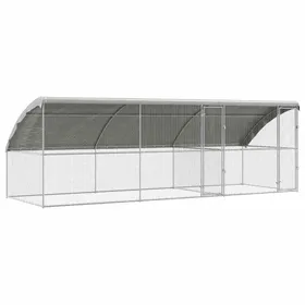 Comparer les prix de Cage à poules en acier galvanisé - vidaXL - 600x200x200 cm - Argenté - Résistant aux intempéries - Entretien facile